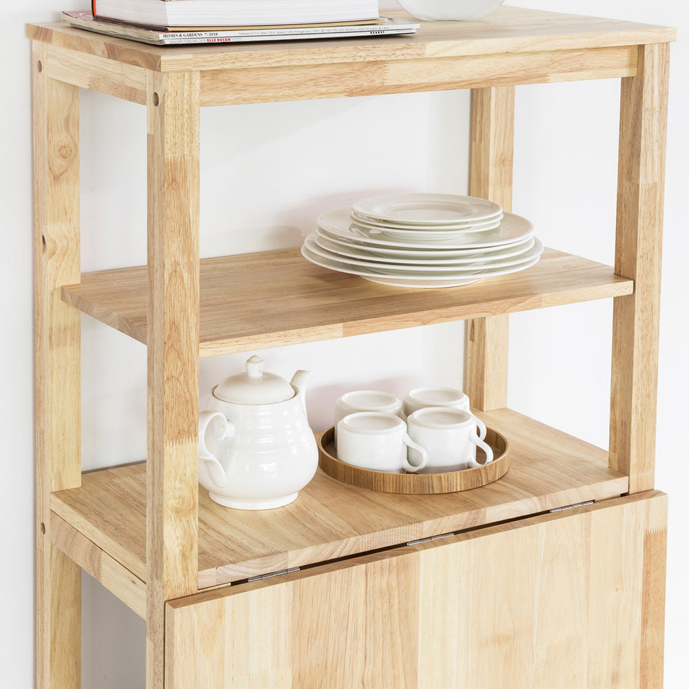 1pc Folding Dining Table 45 X 45 X 32 Cm with Shelf in Hevea Wood for Kitchen Dining Room Sobuy FWT70-N