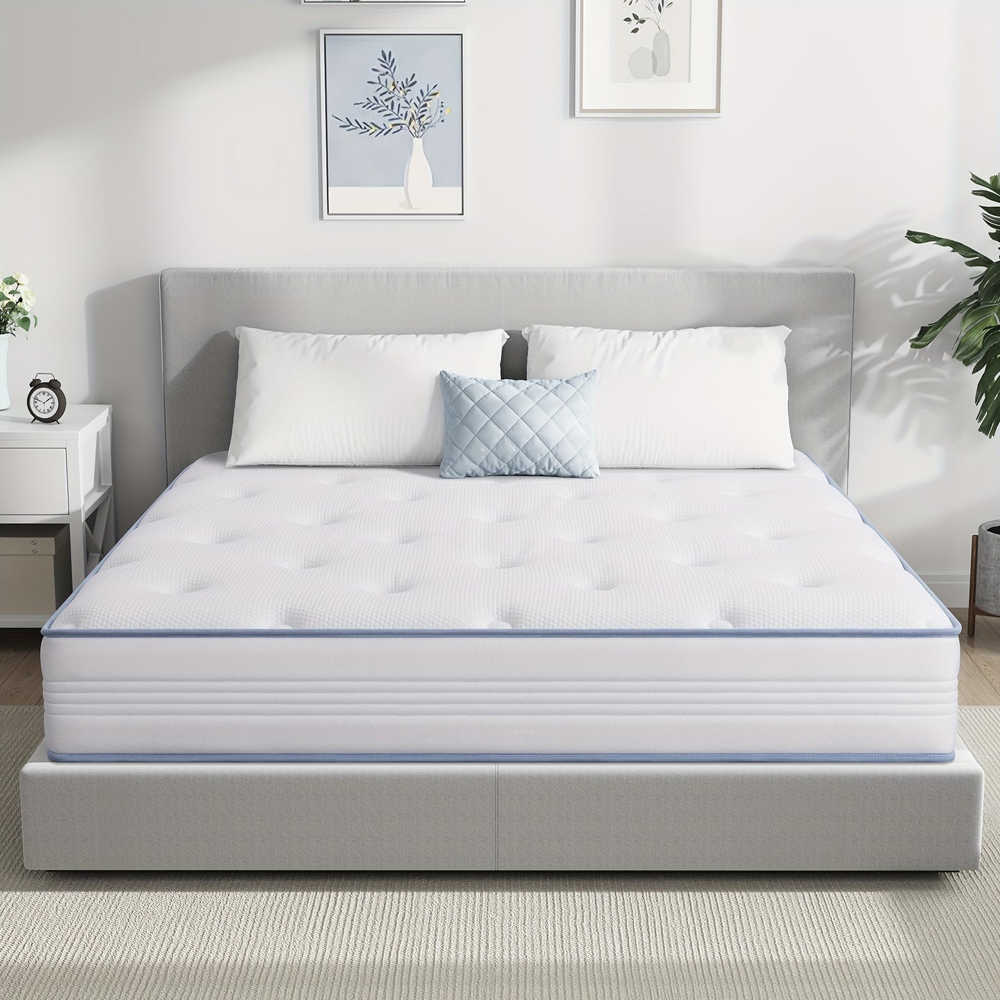 Hybride Matras – Memory Foam Matras – Pocketvering Matras – Koudschuim Matras – 7-Zones Matras – 22 cm Dikte – Koelend Gel & Europese Pillowtop