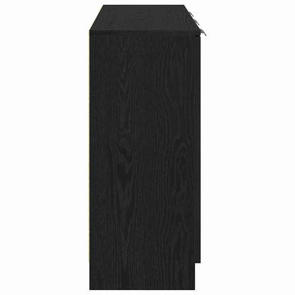 Dressoir – Opbergkast – Ladekast – Commode – Buffetkast – Zwarte Eikenlook – Compact 90,5x30x70 cm – Stevige Houtmix