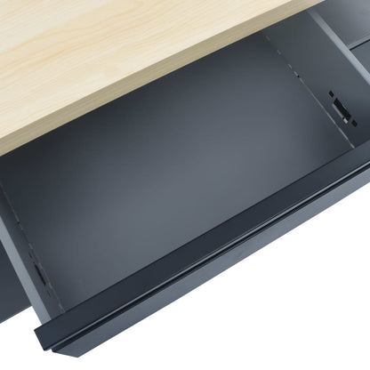 Werkbank – Werktafel – Klusbank – Werkbank Met Opbergruimte – Zwarte Werkbank – Stevig Houten Werkblad 120x60 cm – Draagvermogen 300 kg