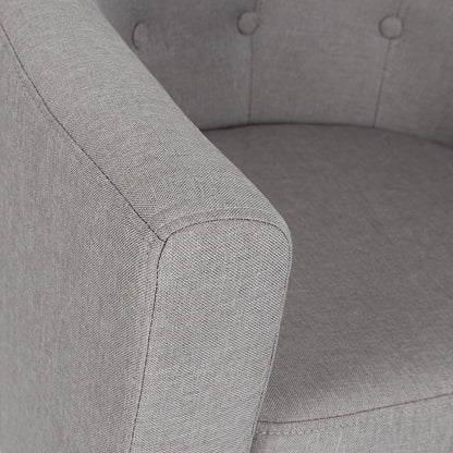 Fauteuil – Accentstoel – Eenpersoonsbank – Leunstoel – Relaxfauteuil – Linnen Bekleding – Comfortabele Katoenen Vulling – Beukenhouten Frame – Compact 64x60x70 cm