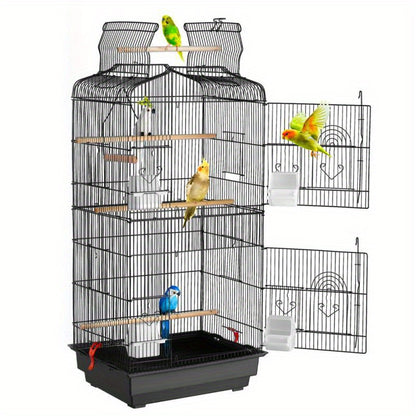 Vogelkooi – Parkietenkooi – Valkparkietenkooi – Papegaaienkooi – Kleine Vogelkooi – Ruim – Metaal – Inclusief Zitstokken en Speelgoed