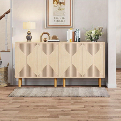 Dressoir – Sideboard – Buffetkast – Opbergkast – Kast – Hout – Compact Formaat 75x35x60 cm – Anti-Omvalbeveiliging & Veermechanisme Deuren