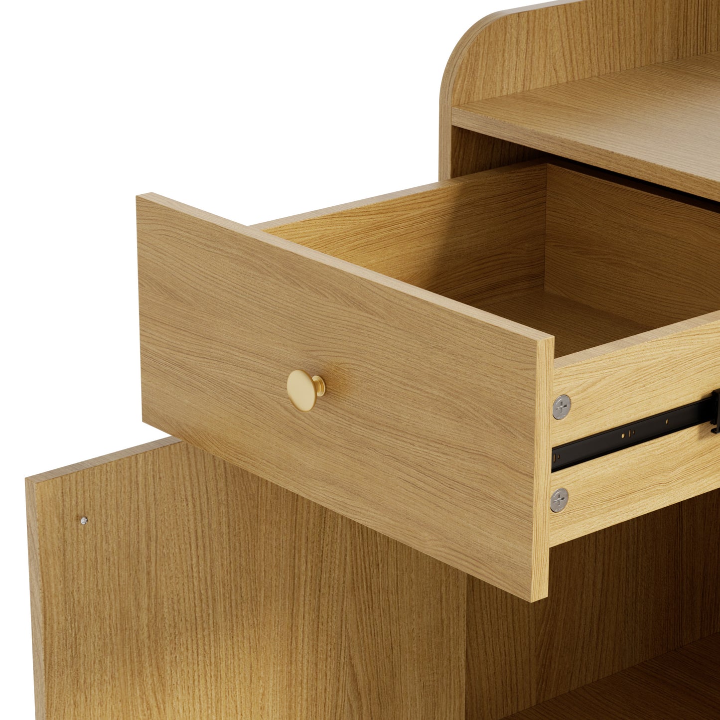 Kapstok – Wandkapstok – Garderobekast – Halmeubel – Schoenenrek – Compact Design – Verstelbare Haken – Spiegel – Warme Houtlook – 105x38x180 cm