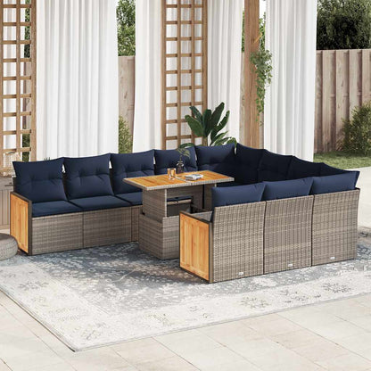 Lounge Tuinset – Loungeset – Tuinmeubelset – Zitgroep – Balkonset – Poly Rattan – 11-Delig – Inclusief Wasbare Kussenhoezen – Waterdichte Opbergtassen