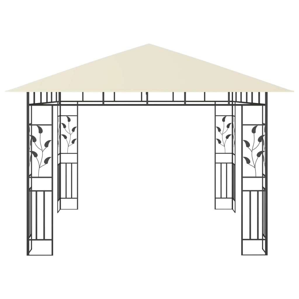 Luifel – Tuinklambuis – Overkapping – Terrasoverkapping – Zonneluifel – 3x3 Meter – Stabiel Stalen Frame – Ingebouwde Lichtslinger