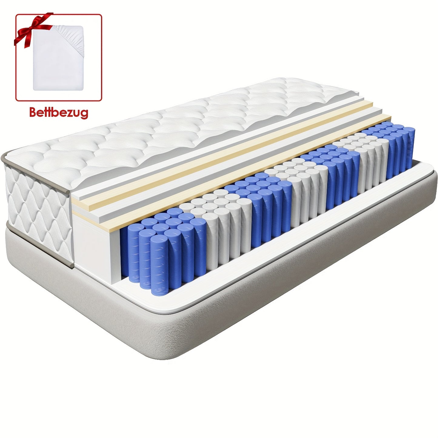 Matras – Pocketveringmatras – Ergonomisch Matras – 7-Zones Matras – Veer Matras – 90x200 cm – 22 cm Hoog – H3 Stevigheid