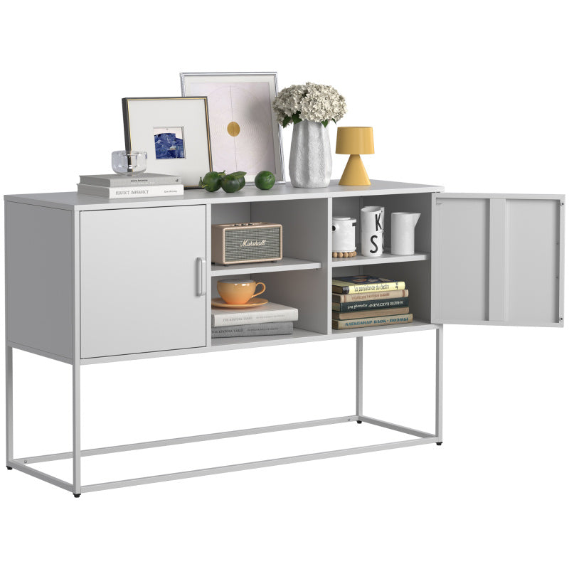 Dressoir – Sideboard – Buffetkast – Opbergkast – Kast – Metalen Constructie – 75x120x40 cm – Wit