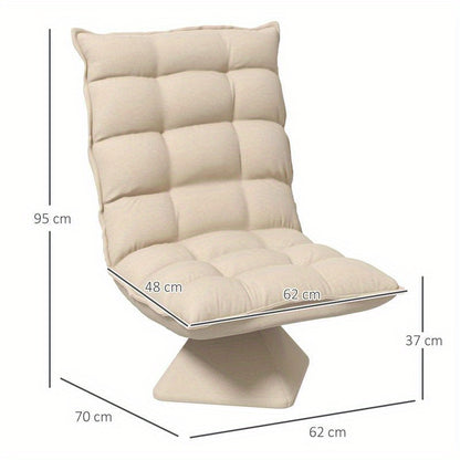 Relaxing reading chair, swivel, linen look, 62cm x 70cm x 95cm, beige, Cozy Armchair, Home Library Chair, Classic Design, Modern Classic, Quality Upholstery, Durable Construction, Reclining Chair, Lounge Chair, Small Space Li