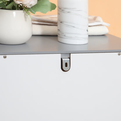 Badkamerkast – Opbergkast – Kolomkast – Wastafelonderkast – Spiegelkast – Compact 40x33x80 cm – MDF Spaanplaat Hoogwaardig