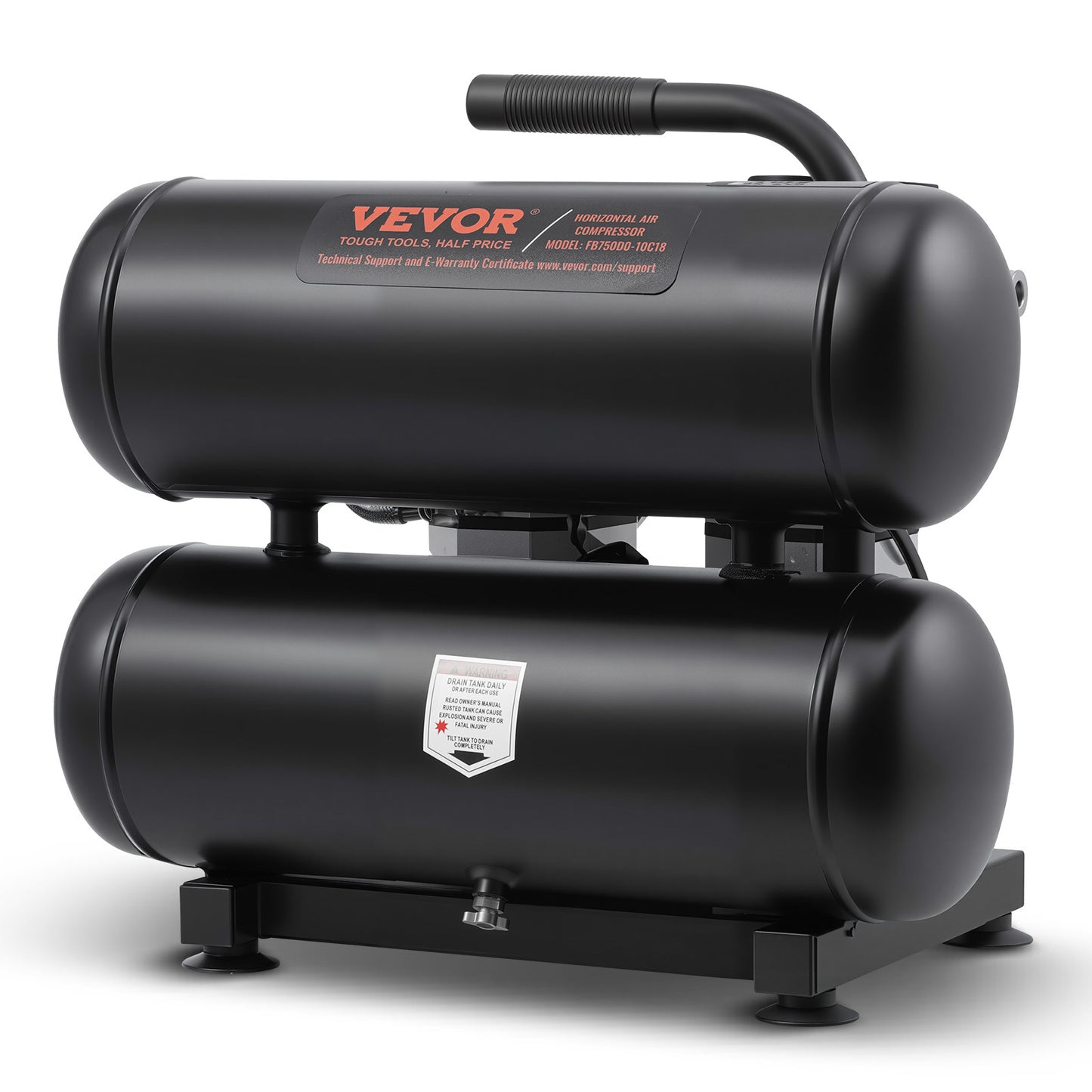 Luchtcompressor – Compressor – Bandenpomp – Pneumatisch Gereedschap – Olievrij – 4.6 Gallon Tank – 650W Motor – Stil 80 dB