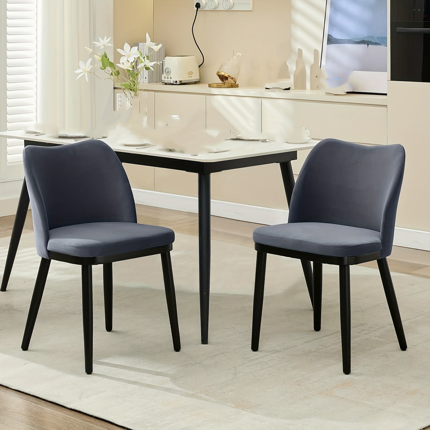 Moderne Eetkamerstoelen – Stoelen Set – Design Stoelen – Keukenstoelen – Zithoek Stoelen – Lichtgrijs – Stevige Niet-Houten Poten – Ergonomisch Comfortabel