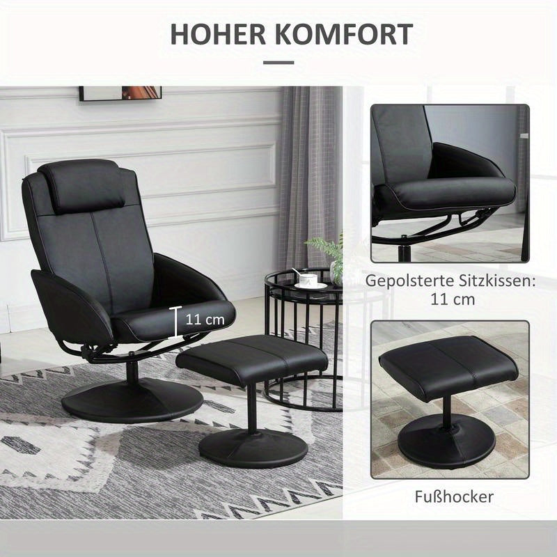 Ergonomic Recliner Chair with Footrest - Heavy-Duty Leisure Chair, Easy Assembly Living Room, Bedroom, Home Theater Seat - Sturdy Base for Hard Floors - Modern Minimalist Furniture for Reading, Watching TV, Napping - Space-Sa
