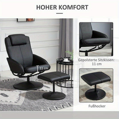 Ergonomic Recliner Chair with Footrest - Heavy-Duty Leisure Chair, Easy Assembly Living Room, Bedroom, Home Theater Seat - Sturdy Base for Hard Floors - Modern Minimalist Furniture for Reading, Watching TV, Napping - Space-Sa