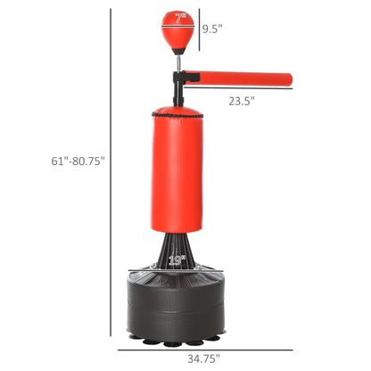 Bokszak – Boksbal – Boksmachine – Boksstandaard – Boksset – Verstelbare Hoogte 155-205 cm – Duurzaam PU Materiaal