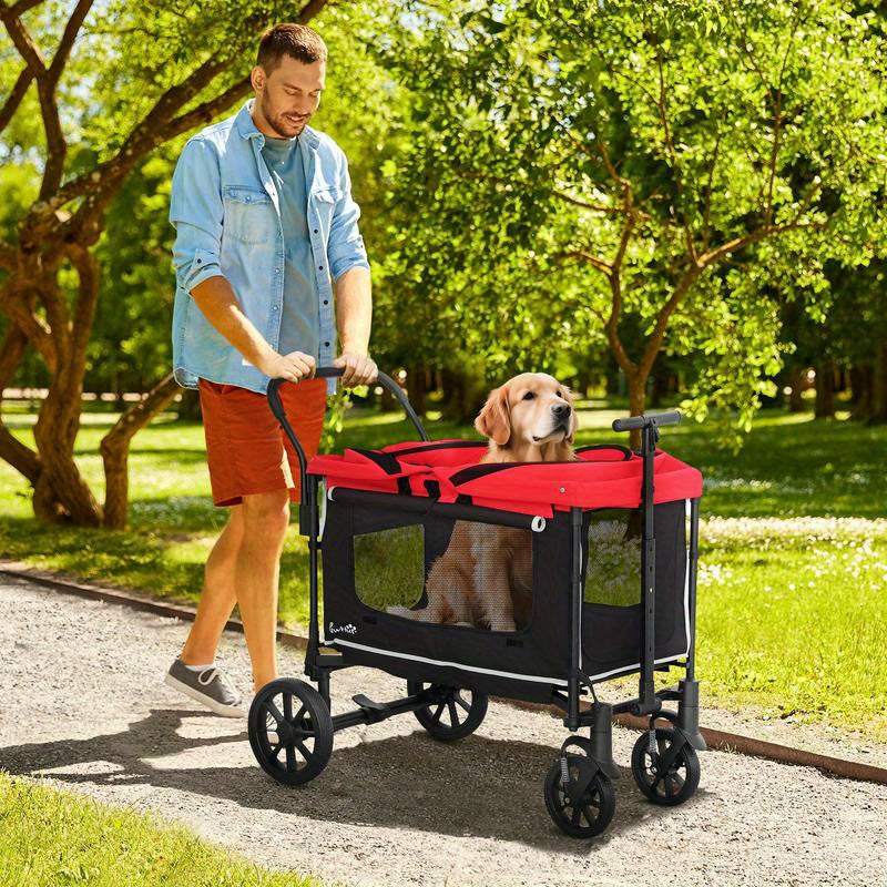 Hondenbuggy – Huisdierenwagen – Wandelwagen – Dierenbuggy – Opvouwbare Buggy – Geschikt tot 30 kg – Lichtgewicht Ademend Mesh