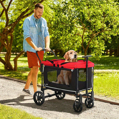 Hondenbuggy – Huisdierenwagen – Wandelwagen – Dierenbuggy – Opvouwbare Buggy – Geschikt tot 30 kg – Lichtgewicht Ademend Mesh