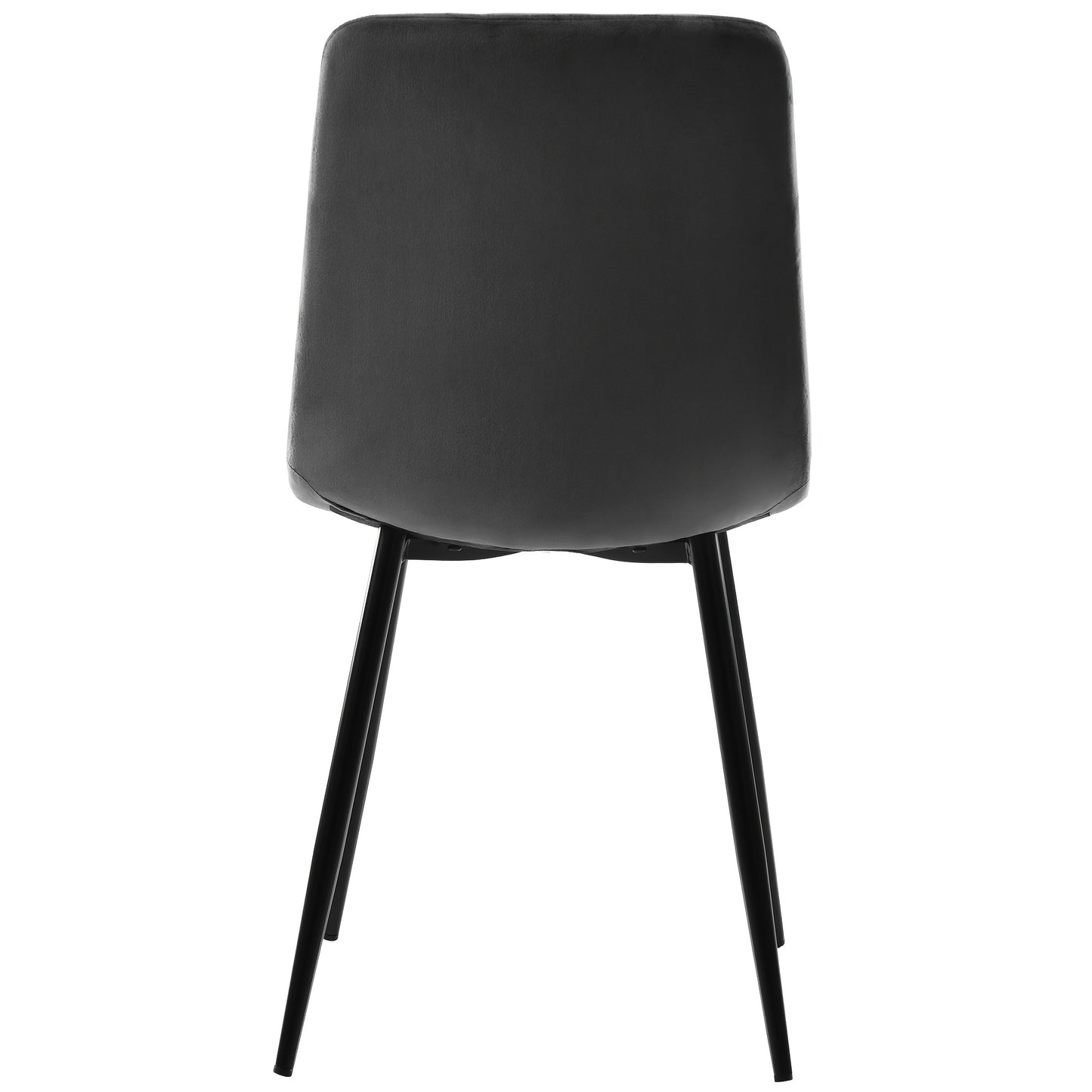 Dining Chair (set Of 4), Dark Gray, Set Of 4 Upholstered Chairs, Designer Chair with Backrest, Velvet Seat Cushion, Metal Frame