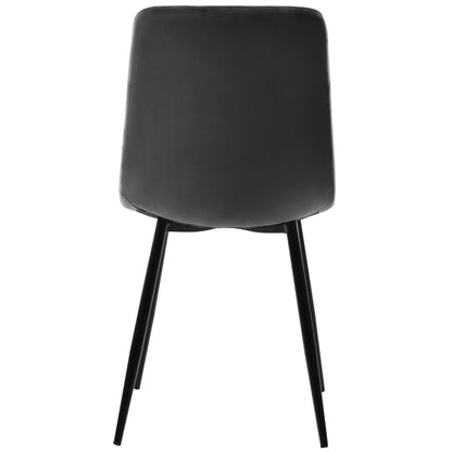 Dining Chair (set Of 4), Dark Gray, Set Of 4 Upholstered Chairs, Designer Chair with Backrest, Velvet Seat Cushion, Metal Frame