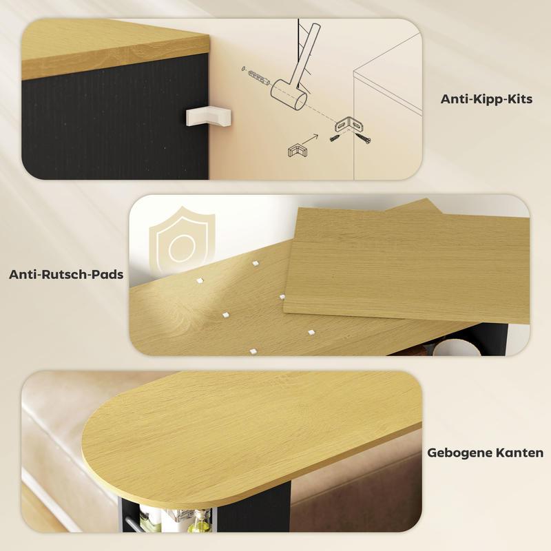 Uitbreidbare Barset – Bartafel Set – Bar Tafel – Bar Kruk – Bar Stoel – 3 Verstelbare Planken – Robuuste MDF Constructie