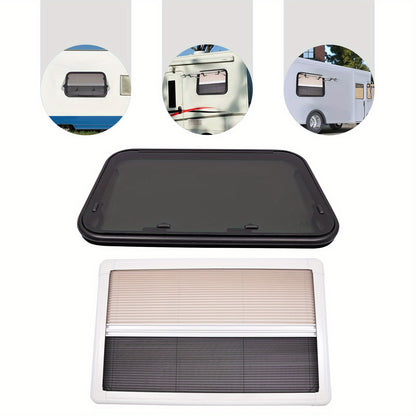 Camperraam – Uitzetraam – Caravanraam – Ventilatieraam – Nooduitgangraam – Aluminium – 4mm Gehard Glas – 91x56 cm – 65° Openend
