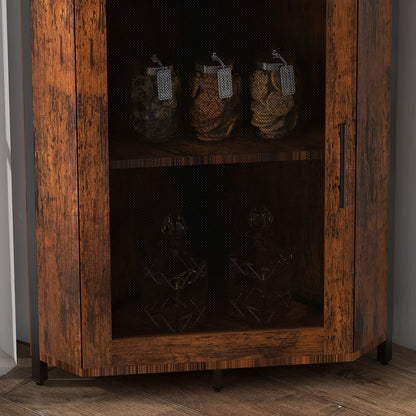 Hoekbarmeubel – Hoekkast – Barmeubel – Wijnkast – Drankkast – Vrijstaand – Verstelbare Plank – Keuze Uit Barn Of Gaasdeur – Compact Design Met Metaal En Hout