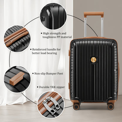 Kofferset – Reiskoffer Set – Trolley Koffer – Handbagage Koffer – Ruimbagage Koffer – ABS Harde Schaal – Lichtgewicht met TSA-Combinatieslot en Draagtas