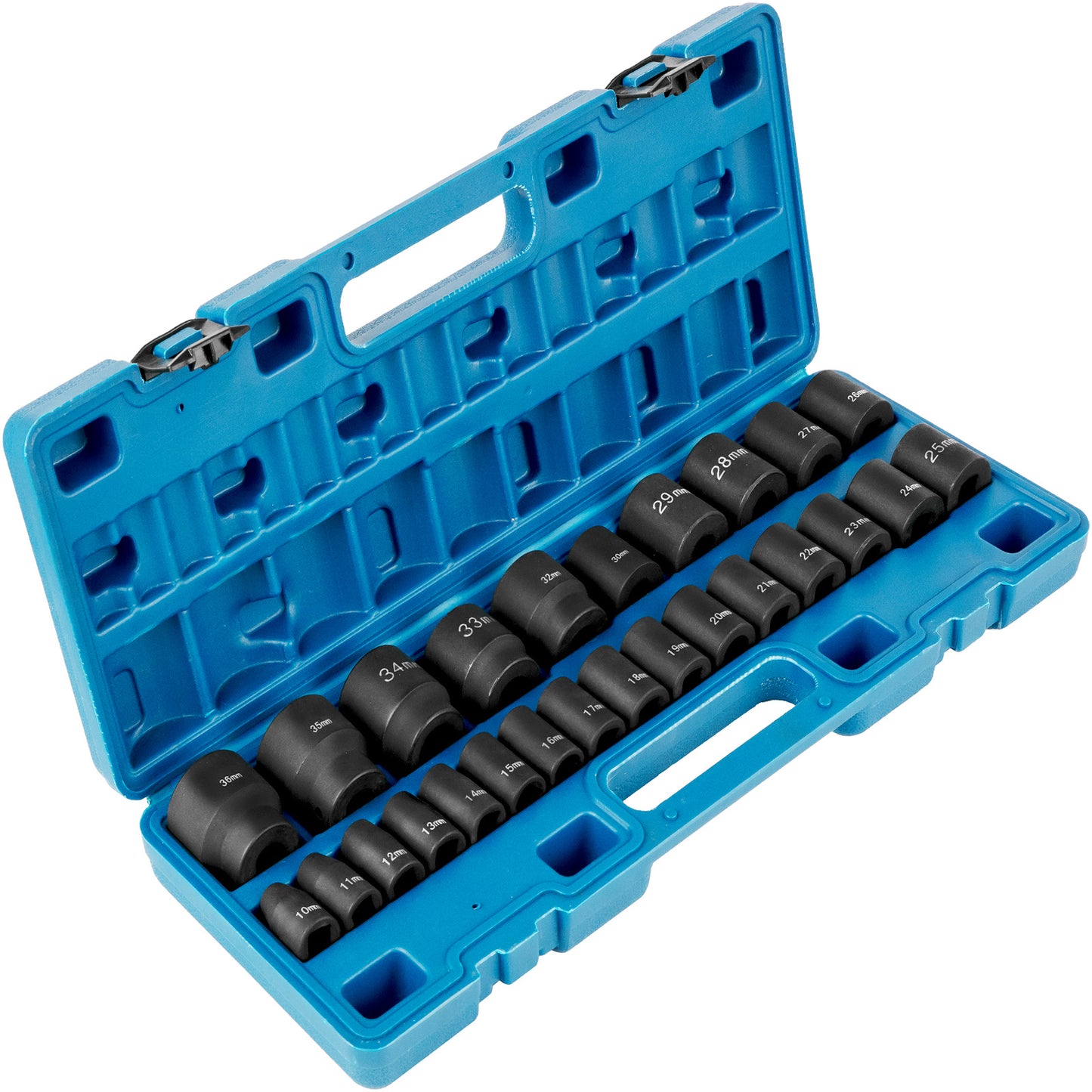 Impact Socket Set – Dopsleutel Set – Slagmoersleutel Sockets – Ratelsocket Set – Steeksleutel Doppen – 26-delig 1/2 Inch Aandrijving – Chroom-Molybdeenstaal – 6-punts Design