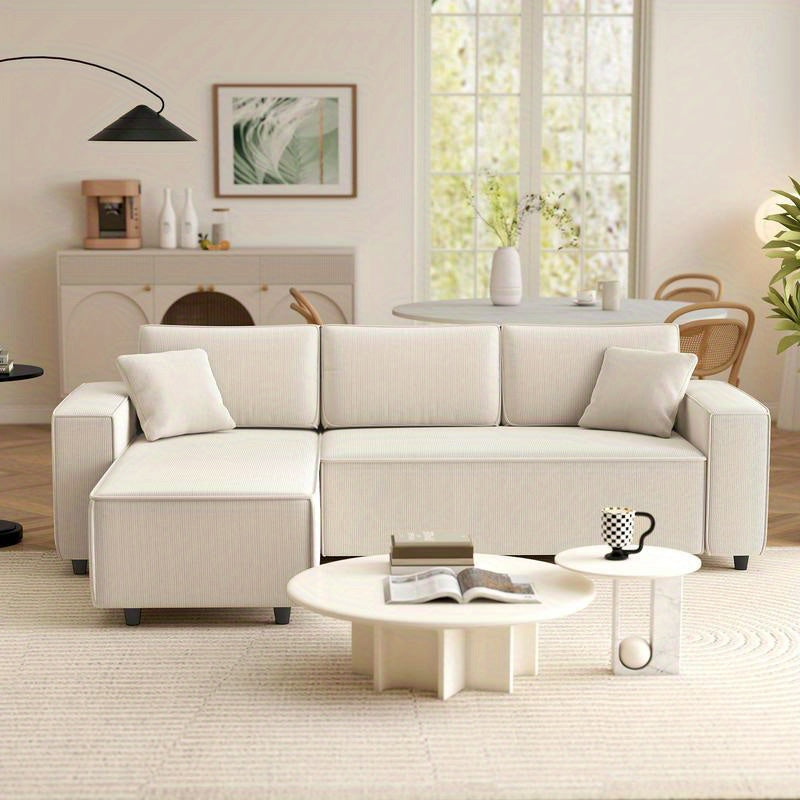Modern Sofa, Easy to Assemble, Thick and Comfortable Futon Sofa, Suitable for Living Room/ Bedroom/ Office/ Apartment
