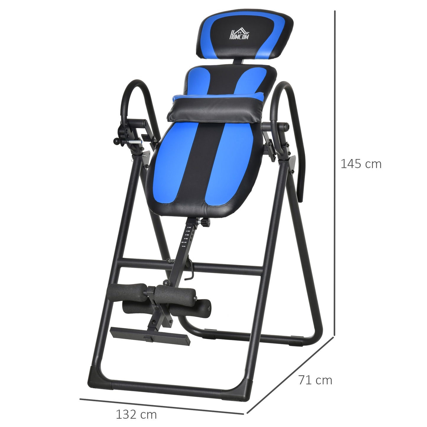 Inversietafel – Inversiebank – Rugtrainer – Fitnessbank – Omkeerbank – Verstelbaar 140-203 cm – Stalen Frame – Inklapbaar – Max 110 kg
