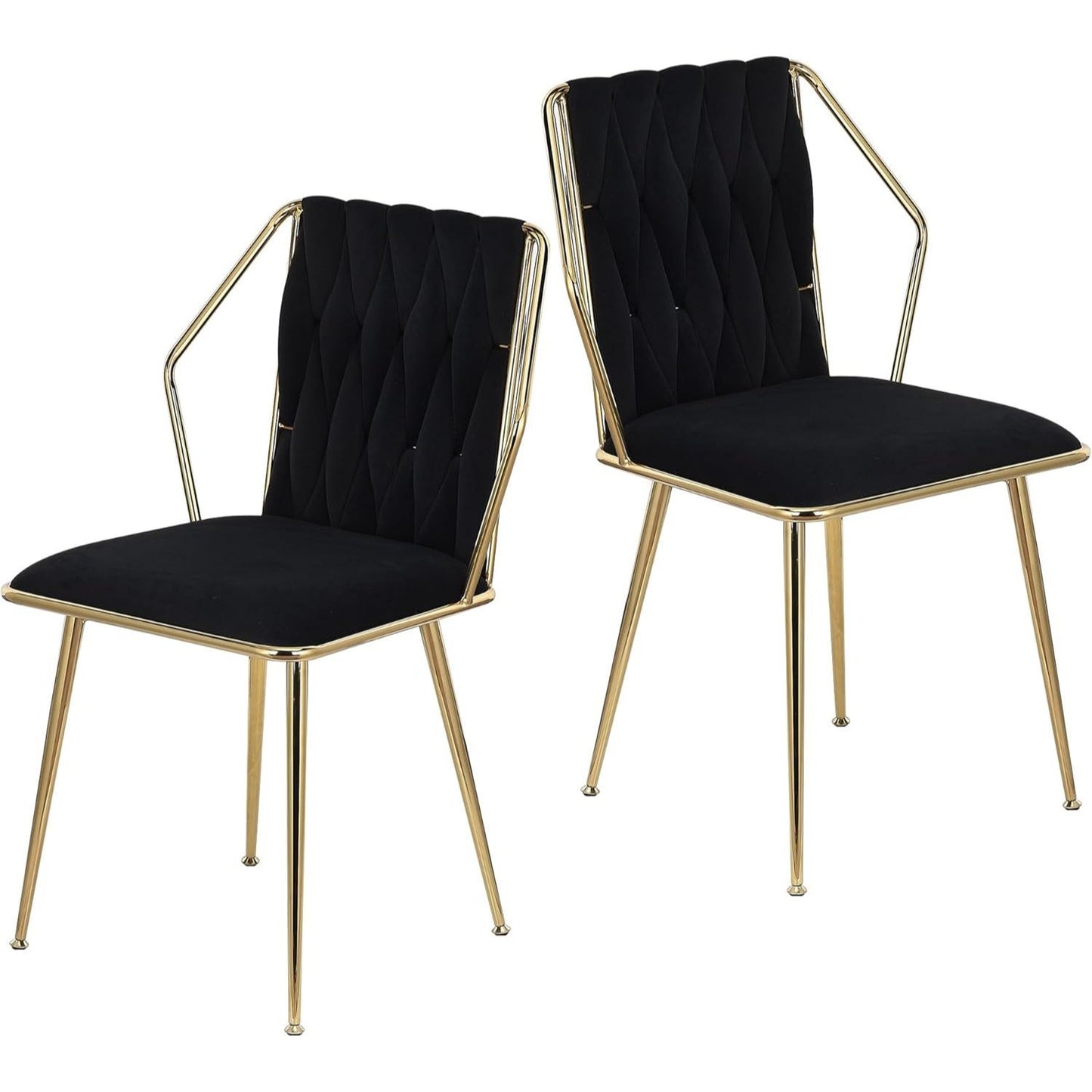 Eetkamerstoel – Stoel – Bureaustoel – Keukenstoel – Woonkamerstoel – Zwarte Velvet Bekleding – Stevig Metalen Frame