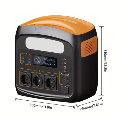 NECESPOW Portable Power Station N1200, 1102.5Wh LiFePO4 Battery, AC Outlets X 3 1500W (3000W Peak), 100% Charged In 1.3H, Solar Generator Pure Sine Wave 50Hz For Outdoor Home Use (N1200)