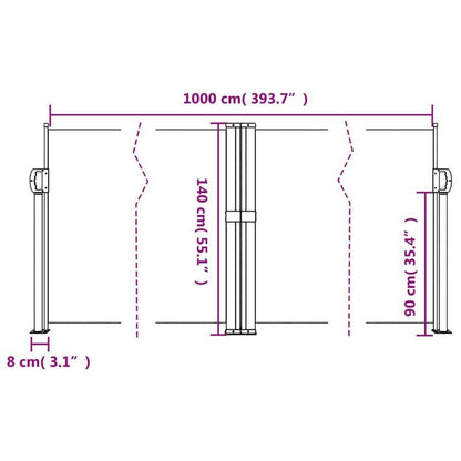 Extendable wind screen 140x1000cm taupe removable temporary outdoor, Vehicle Sun Shade, Sun Blocking Shield, Retractable Design, Fabric Material, Weatherresistant Fabric, Sun Shade Cover, Rv Owners, Camping Enthusiasts