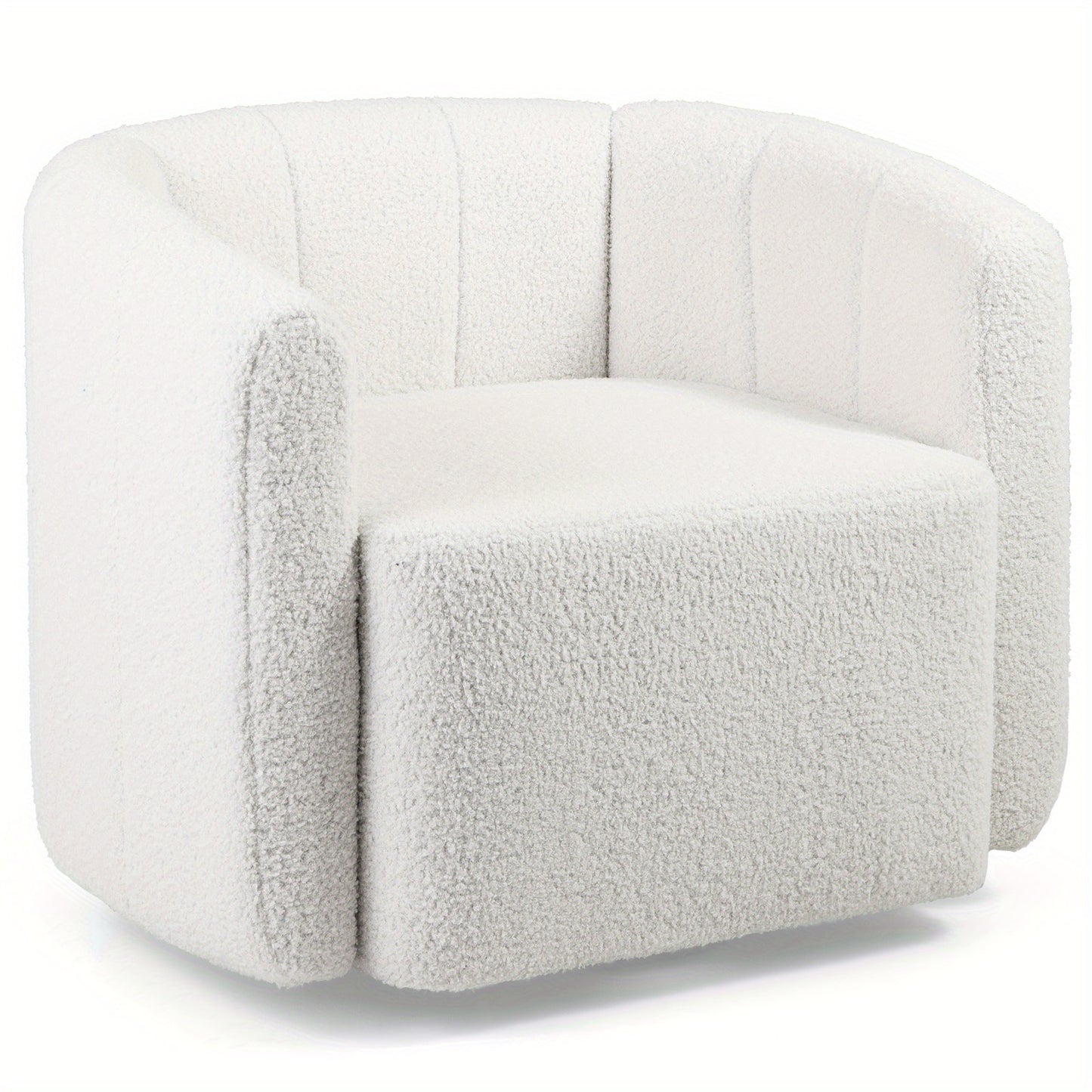 Draaifauteuil – Fauteuil – Loungestoel – Relaxstoel – Zithoekstoel – Ergonomisch Design – 360° Draaibaar – Sherpa Bekleding – Robuust Houten Frame