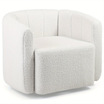 Draaifauteuil – Fauteuil – Loungestoel – Relaxstoel – Zithoekstoel – Ergonomisch Design – 360° Draaibaar – Sherpa Bekleding – Robuust Houten Frame