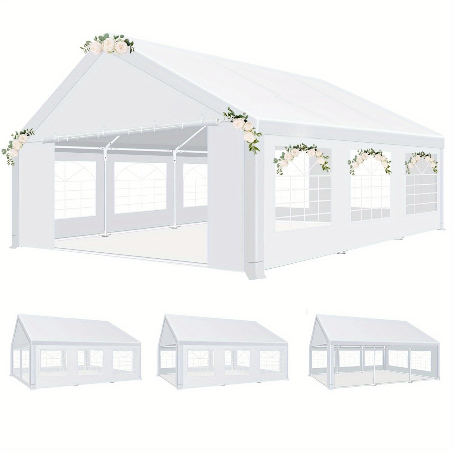 Partytent – Tuintent – Paviljoen – Feesttent – Evenemententent – 6x6 Meter – Aluminium Frame – Waterdicht UV50+ Met Afneembare Zijwanden