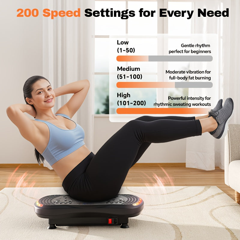 Trilplaat – Vibratieplaat – Vibrerende Fitnessplaat – Powerplate – Fitnessplatform – 7 Lichteffecten – Duurzaam ABS Materiaal