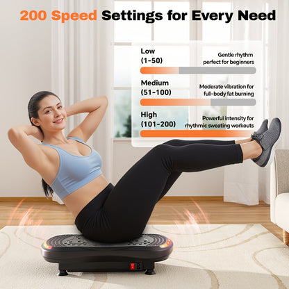 Trilplaat – Vibratieplaat – Vibrerende Fitnessplaat – Powerplate – Fitnessplatform – 7 Lichteffecten – Duurzaam ABS Materiaal