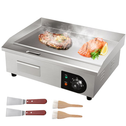 Elektrische Bakplaat – Grillplaat – Teppanyaki – Grill – Kookplaat – RVS – 3000W Vermogen – Groot Bakoppervlak 53,3 cm