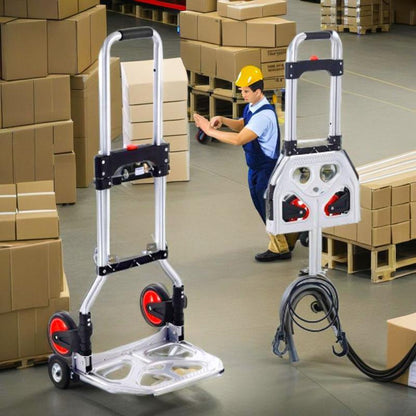 Handkar – Steekwagen – Transportwagen – Trolley – Bolderkar – Ultralicht Aluminium – Inklapbaar Met Telescopisch Handvat – Draagvermogen 79,8 Kg