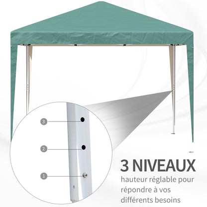 Vouwbare Tuin Tent – Partytent – Paviljoen – Prieel – Pagode – Anti-UV Bescherming – Stabiel Oxford Stof Met Staalframe – Groen 3x3x2,55m