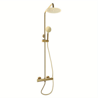 Regendouche Set – Douche Systeem – Douchekolom – Thermostaat Douche – Gouden Regendouche – 20 cm Draaibare Kop – Roestvrij Staal 304