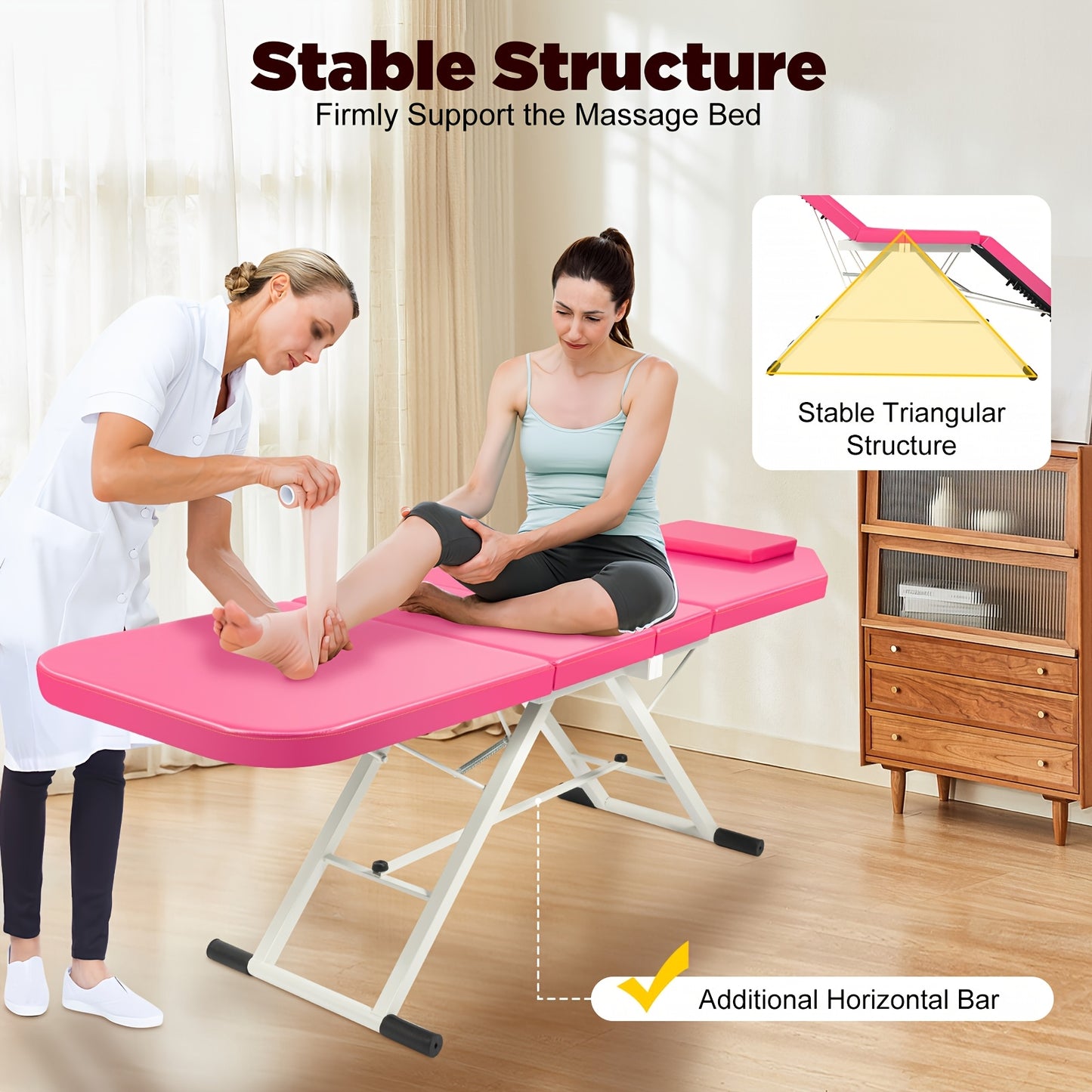 Massagetafel – Massagebed – Behandeltafel – Massagebank – Massagebed inklapbaar – Verstelbaar – Stevig Stalen Frame – Hoog Draagvermogen 250 kg