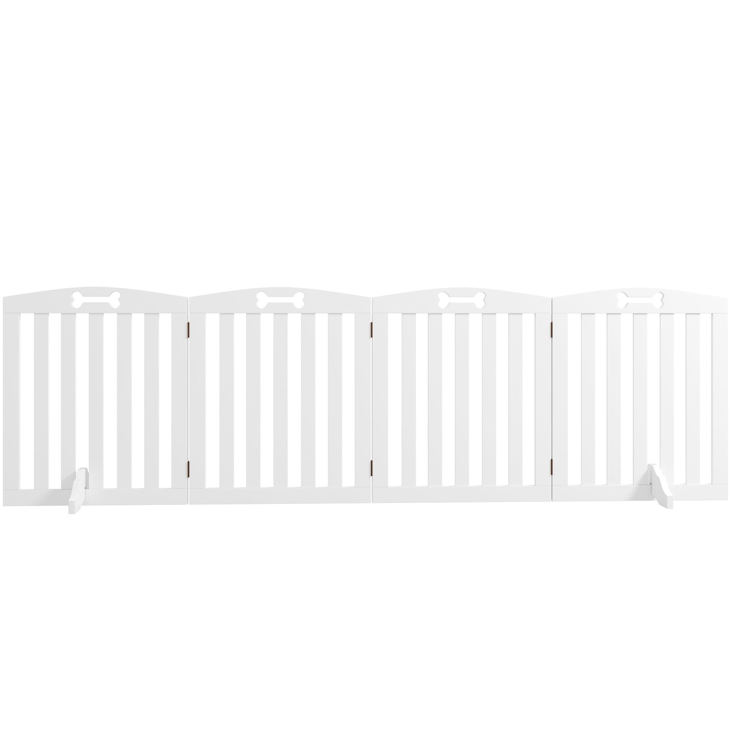 hondenhek – hondenbarrière – dierenhek – veiligheidshek – vrijstaand – MDF – afneembare steunpoten – 207,5 x 30 x 61 cm – wit