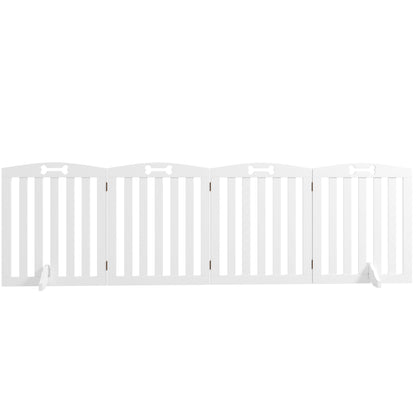 hondenhek – hondenbarrière – dierenhek – veiligheidshek – vrijstaand – MDF – afneembare steunpoten – 207,5 x 30 x 61 cm – wit