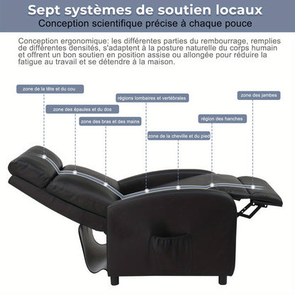 Relaxfauteuil – Comfortabele Fauteuil – Relaxstoel – Leesstoel – Zitstoel – Zwarte Uitvoering – Hoge Rugleuning – Uittrekbare Voetensteun – Linnen Bekleding – Zachte Katoenvulling