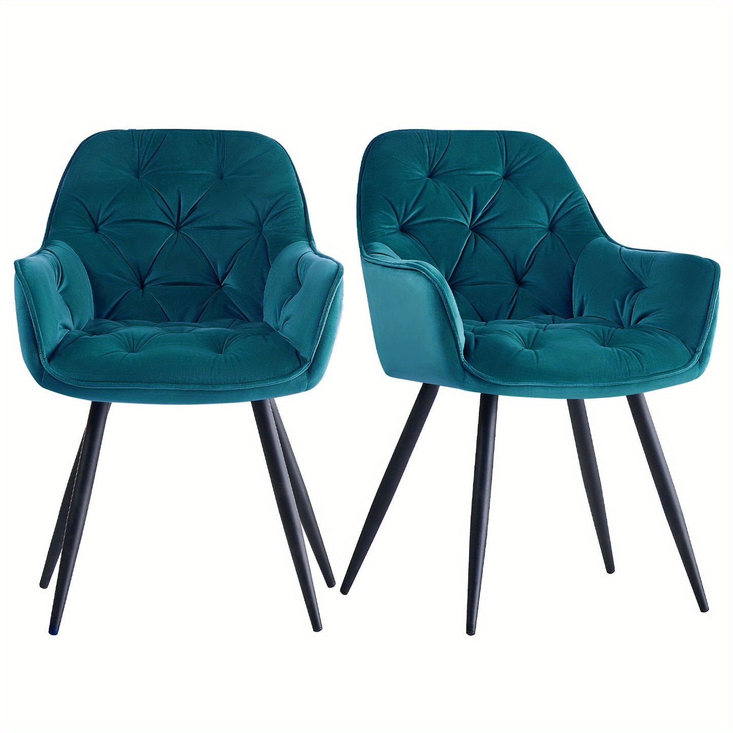 JYMTOM Velvet Dining Chairs with Padded Seat and Backrest Sturdy Metal Legs and Armrests Comfortable Accent Chair for Dining Room Living Room or Lounge, Home Decor Furniture, Lounge Seating, Velvet Upholstery, Elegant Design,