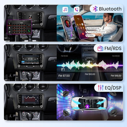 Android Autoradio – Multimedia Systeem – Touchscreen Radio – Navigatie Unit – 2 DIN Headunit – 7 Inch HD Scherm – Android 15 OS – Draadloze CarPlay & Achteruitrijcamera