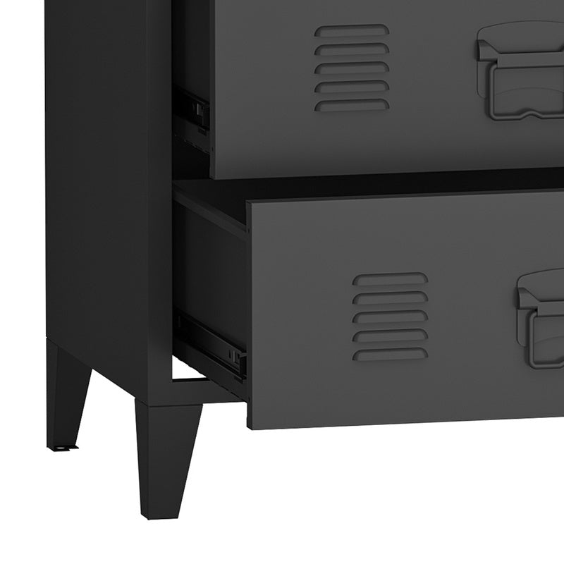 Stalen Kast – Metalen Ladekast – Archiefkast – Kantoorkast – Opbergkast – Industrieel Design – 80x40x92 cm – Ventilatieladen