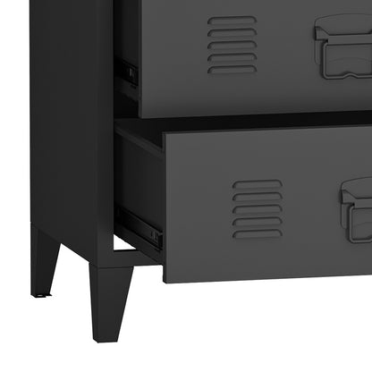 Stalen Kast – Metalen Ladekast – Archiefkast – Kantoorkast – Opbergkast – Industrieel Design – 80x40x92 cm – Ventilatieladen
